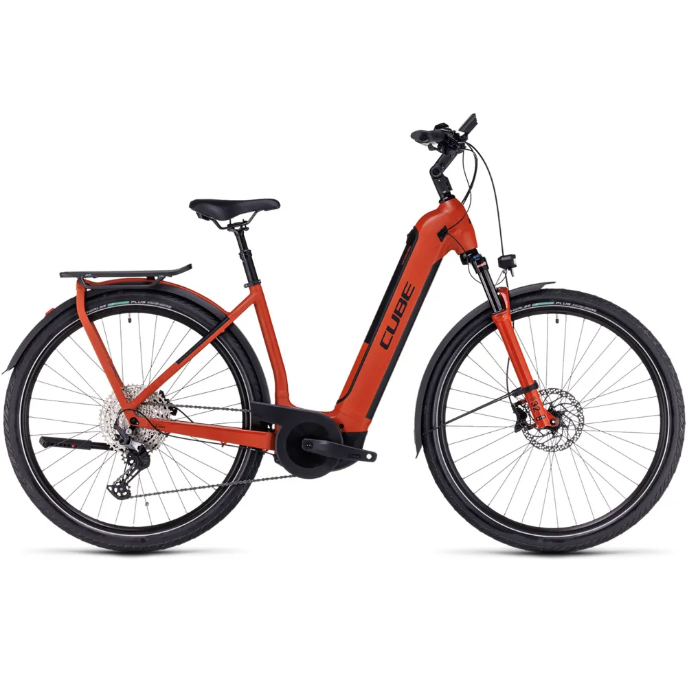 uPRISE Bikes Cube Kathmandu Hybrid Exc 750 Easy Entry 2024 Electric Bike - Red/Black | Price match, 365 day return s, 18-Month Warranty, Finance Available & Free UK Delivery