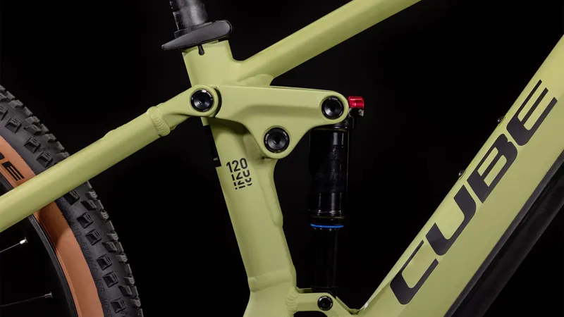 Cube Stereo Hybrid 120 One 625 2024 Electric Full Sus MTB - Olive-4