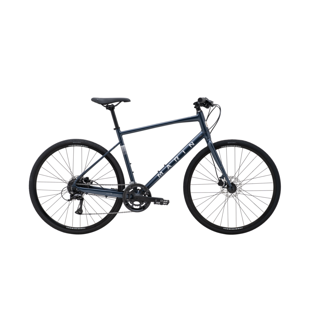 uPRISE Bikes Marin Fairfax 2 2026 Hybrid Bike - Blue/Silver | Price match, 365 day return s, 18-Month Warranty, Finance Available & Free UK Delivery