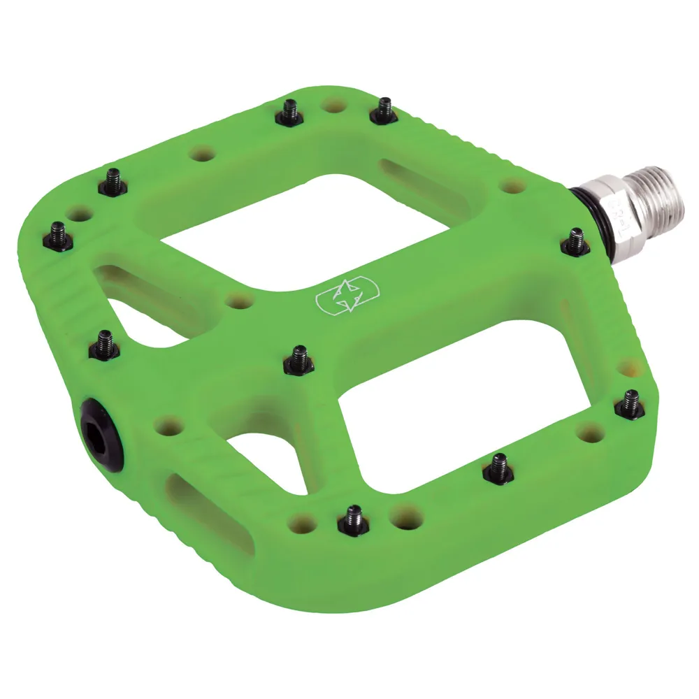 uPRISE Bikes Oxford Loam 20 Nylon Flat MTB Pedals - Green | Price match, 365 day return s, 18-Month Warranty, Finance Available & Free UK Delivery