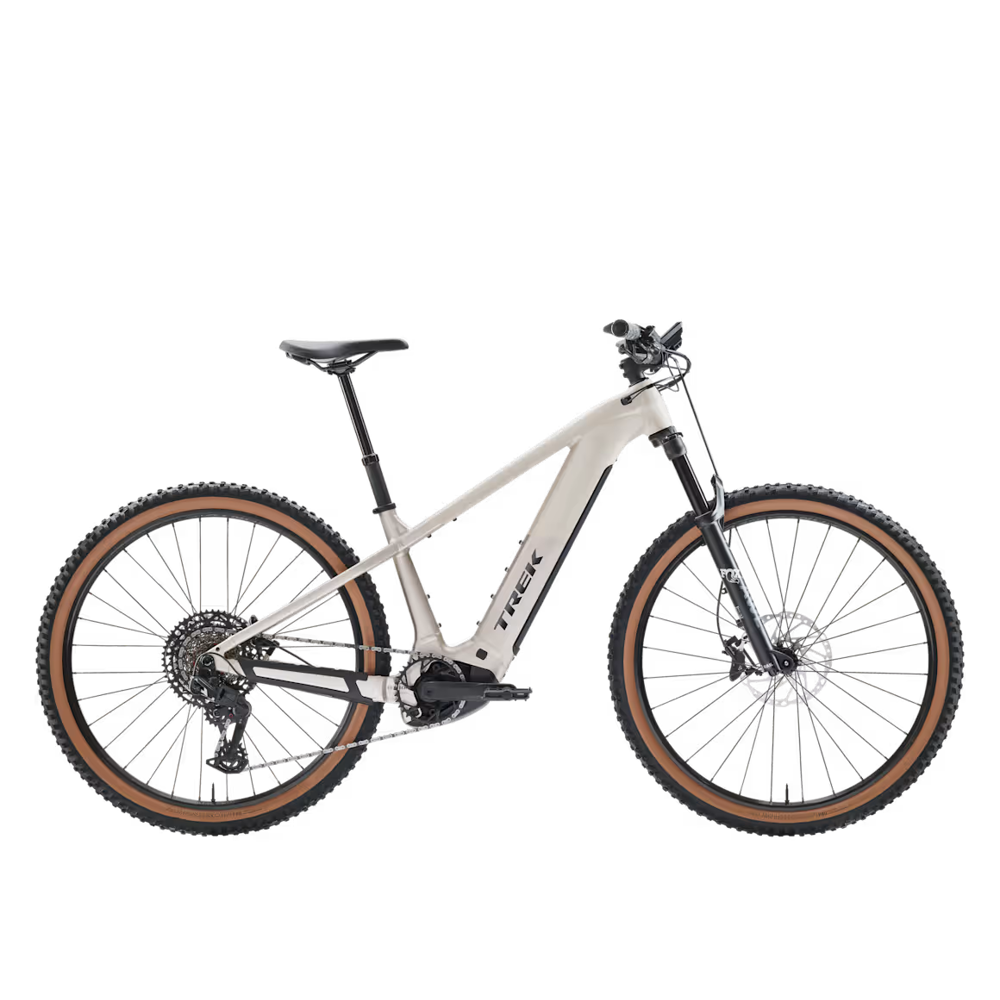 uPRISE Bikes Trek Powerfly+ 8 2027 Electric Mountain Bike - Buff Beige/Supernova | Price match, 365 day returns, 18-Month Warranty, Finance Available & Free UK Delivery