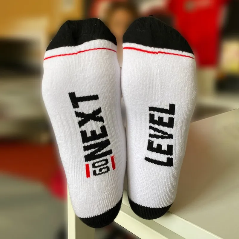 G-Form Mid-Calf Socks - White/Black/Red-1