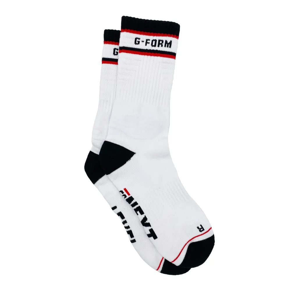 uPRISE Bikes G-Form Mid-Calf Socks - White/Black/Red | Price match, 365 day return s, 18-Month Warranty, Finance Available & Free UK Delivery
