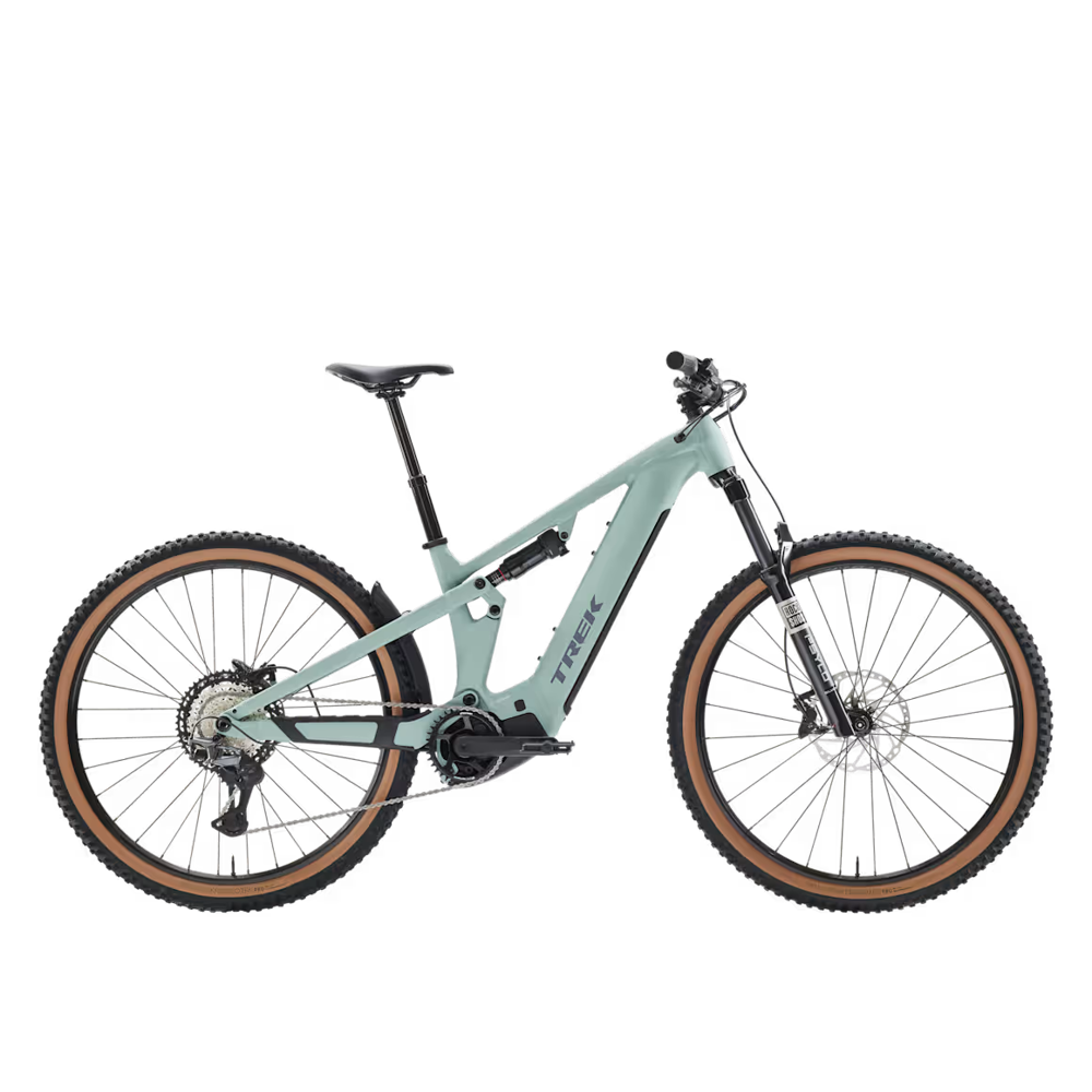 uPRISE Bikes Trek Powerfly FS+ 5 2027 Electric Mountain Bike - Blue Sage/Catalina Fog | Price match, 365 day returns, 18-Month Warranty, Finance Available & Free UK Delivery