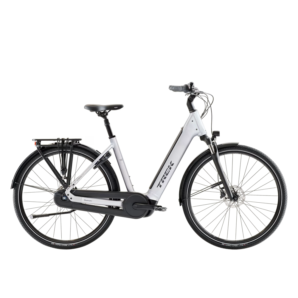 uPRISE Bikes Trek District+ 3 N7 360 LS 2027 Electric Hybrid Bike - Lunar Silver | Price match, 365 day returns, 18-Month Warranty, Finance Available & Free UK Delivery