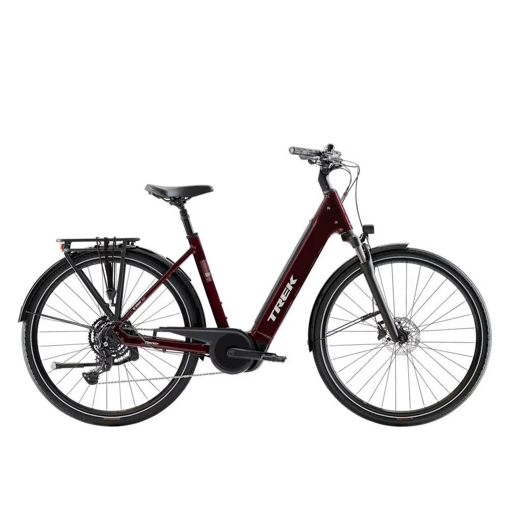 uPRISE Bikes Trek District+ 3 R9 360 LS Electric Hybrid Bike - Cobra Blood | Price match, 365 day returns, 18-Month Warranty, Finance Available & Free UK Delivery