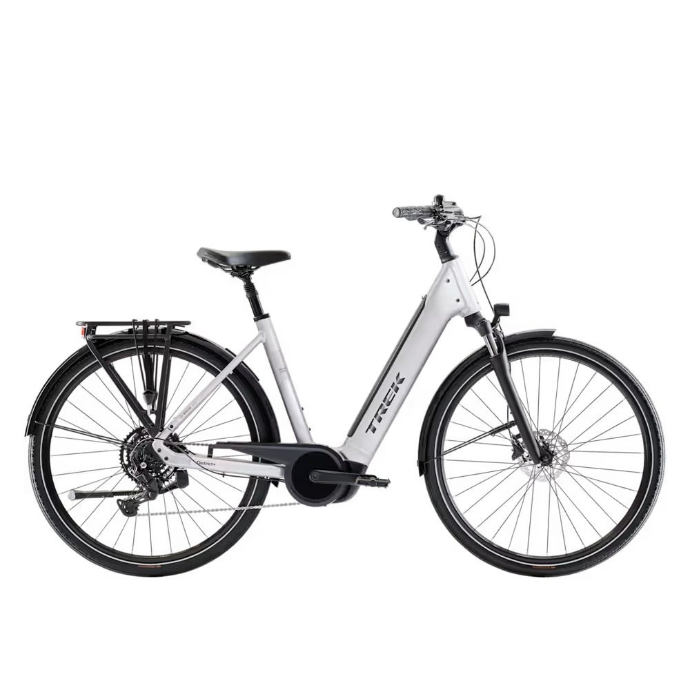 uPRISE Bikes Trek District+ 3 R9 360 LS Electric Hybrid Bike - Lunar Silver | Price match, 365 day returns, 18-Month Warranty, Finance Available & Free UK Delivery