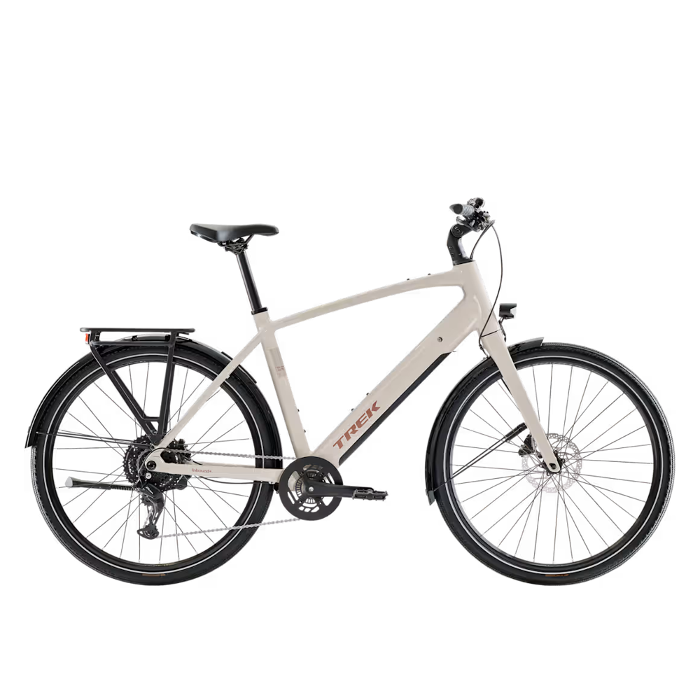 uPRISE Bikes Trek Inbound+ 2 R8 SO 2027 Electric Hybrid Bike - Buff Beige | Price match, 365 day returns, 18-Month Warranty, Finance Available & Free UK Delivery