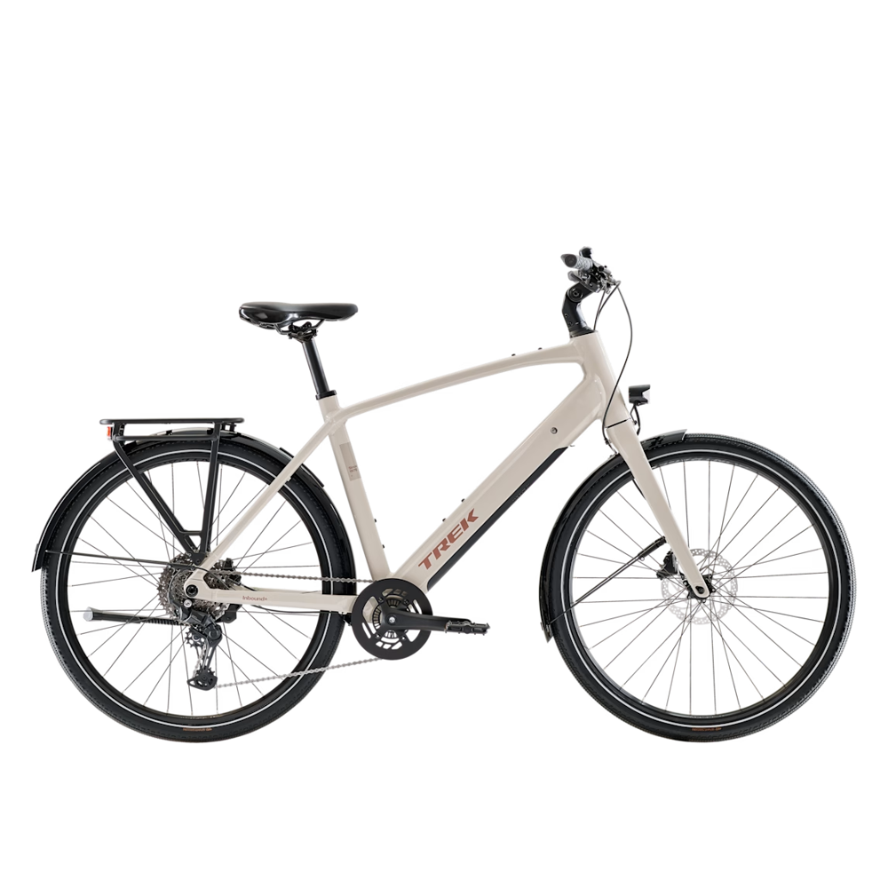 uPRISE Bikes Trek Inbound+ 2 R10 SO 2027 Electric Hybrid Bike - Buff Beige | Price match, 365 day returns, 18-Month Warranty, Finance Available & Free UK Delivery