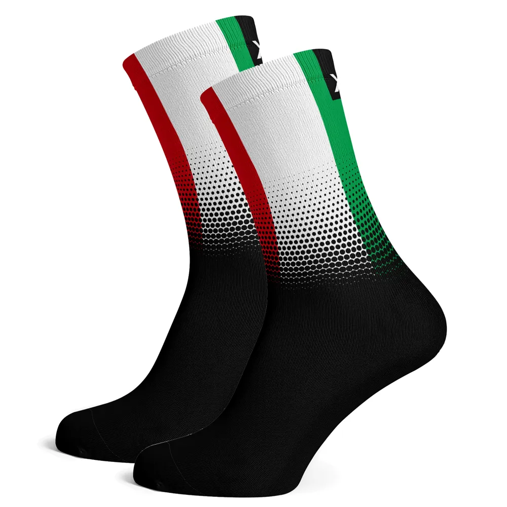 uPRISE Bikes Sox Footwear Italy Flag Black Premium Crew Socks | Price match, 365 day return s, 18-Month Warranty, Finance Available & Free UK Delivery