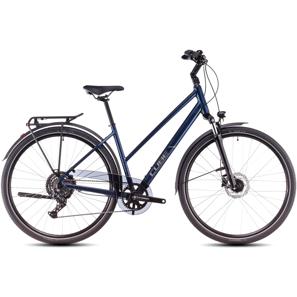 uPRISE Bikes Cube Touring One Trapeze 2025 Hybrid Bike - Sea/Blackchrome | Price match, 365 day return s, 18-Month Warranty, Finance Available & Free UK Delivery