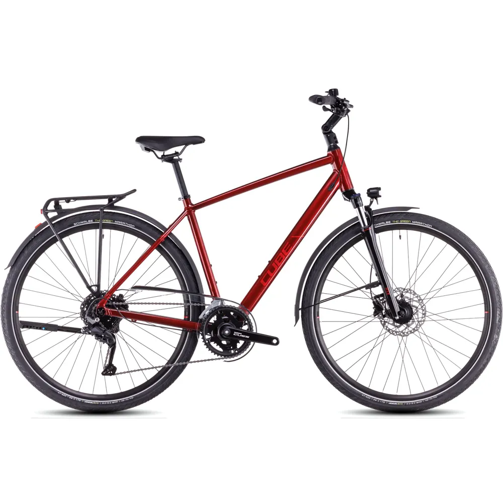 uPRISE Bikes Cube Touring Pro 2025 Hybrid Bike - Maroon | Price match, 365 day return s, 18-Month Warranty, Finance Available & Free UK Delivery
