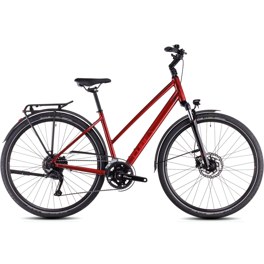 uPRISE Bikes Cube Touring Pro Trapeze 2025 Hybrid Bike - Maroon | Price match, 365 day return s, 18-Month Warranty, Finance Available & Free UK Delivery