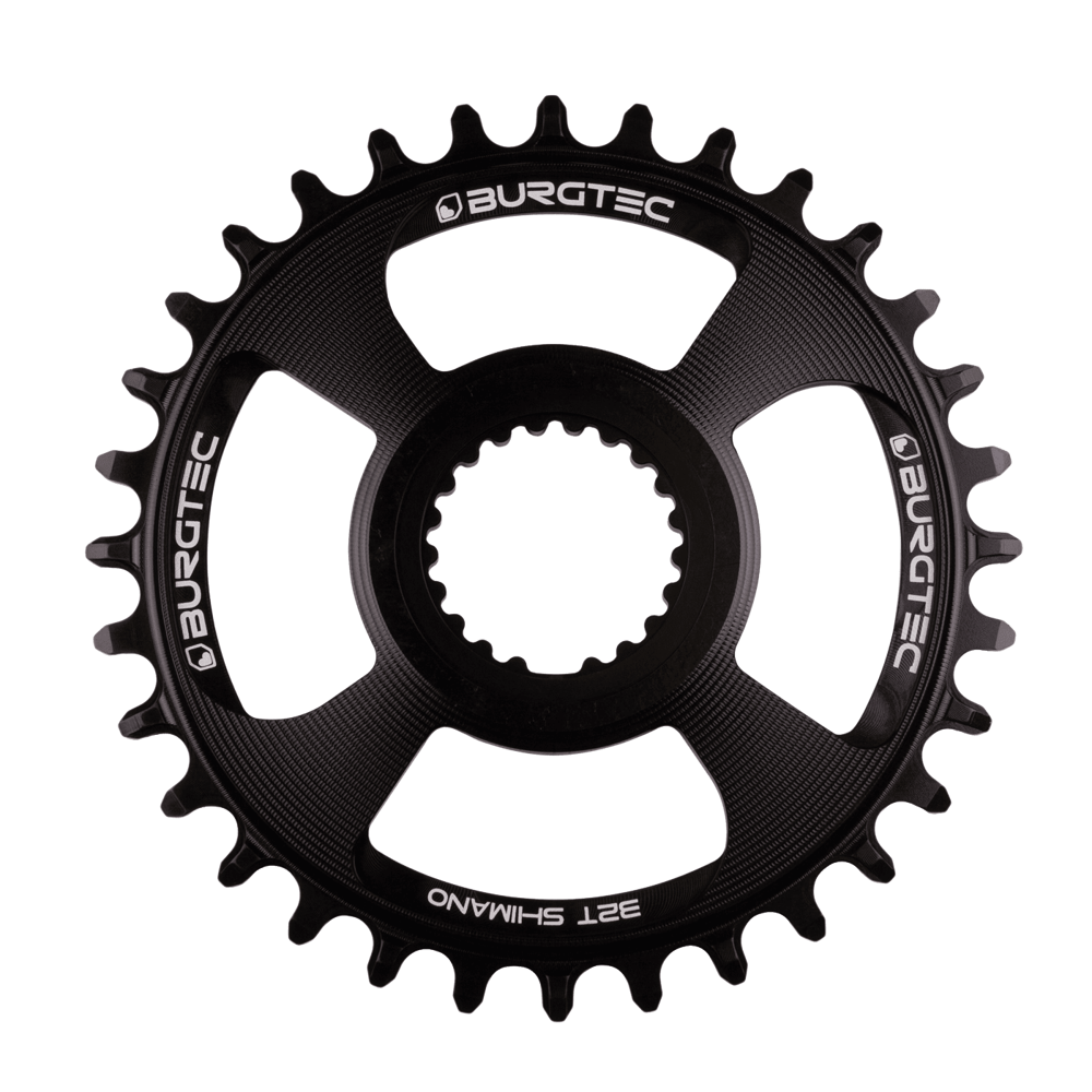 uPRISE Bikes Bugtec Thick Thin Chainring for Shimano Direct Mount - Burgtec Black | Price match, 365 day return s, 18-Month Warranty, Finance Available & Free UK Delivery