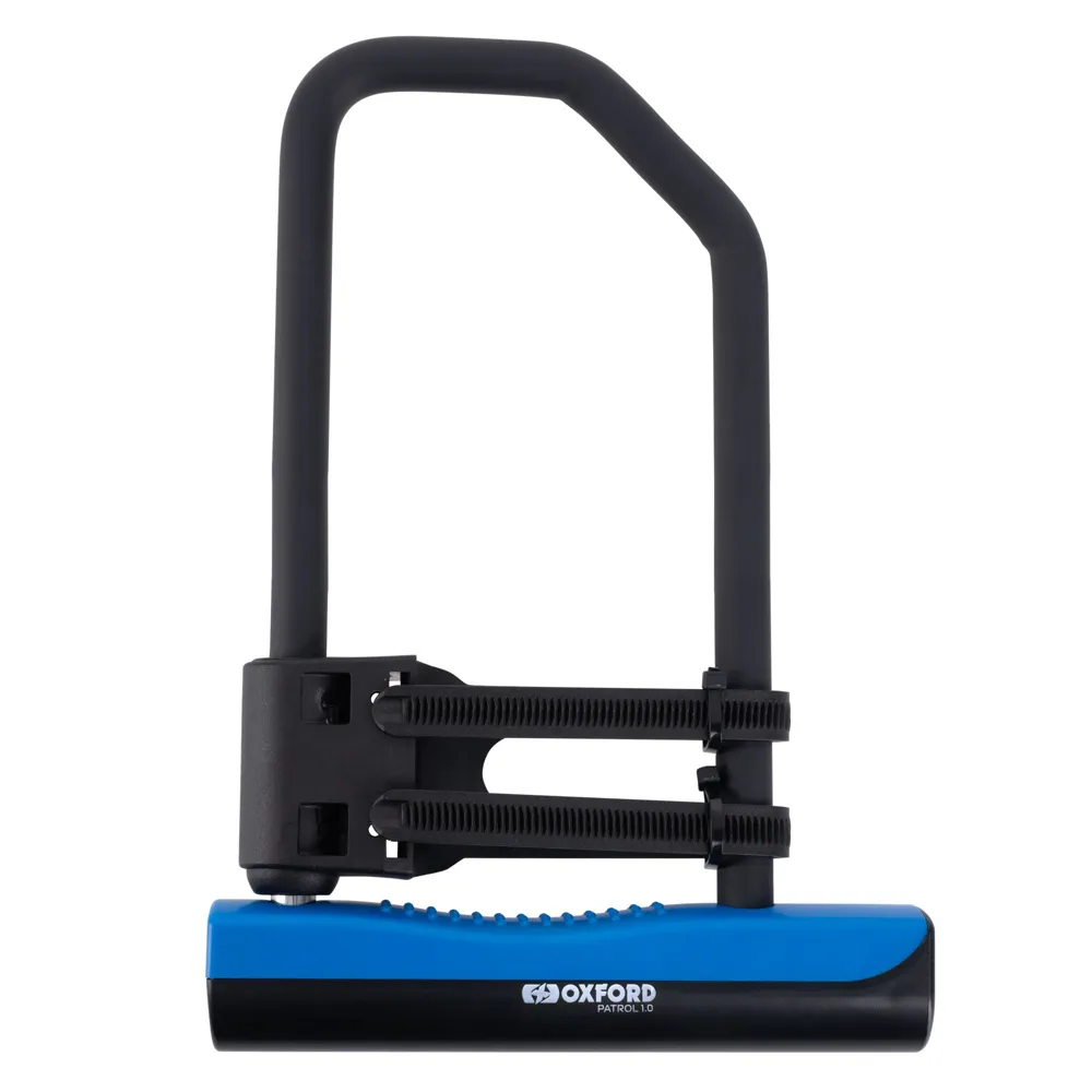 uPRISE Bikes Oxford Patrol 1.0 U-Lock - 320mm - Black/Blue | Price match, 365 day return s, 18-Month Warranty, Finance Available & Free UK Delivery