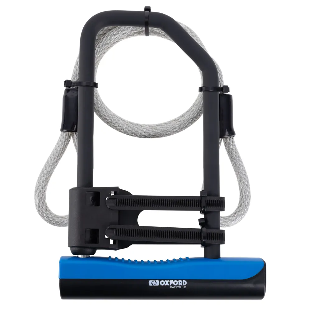 uPRISE Bikes Oxford Patrol 1.0 Duo U-Lock - 320mm - Black/Blue | Price match, 365 day return s, 18-Month Warranty, Finance Available & Free UK Delivery