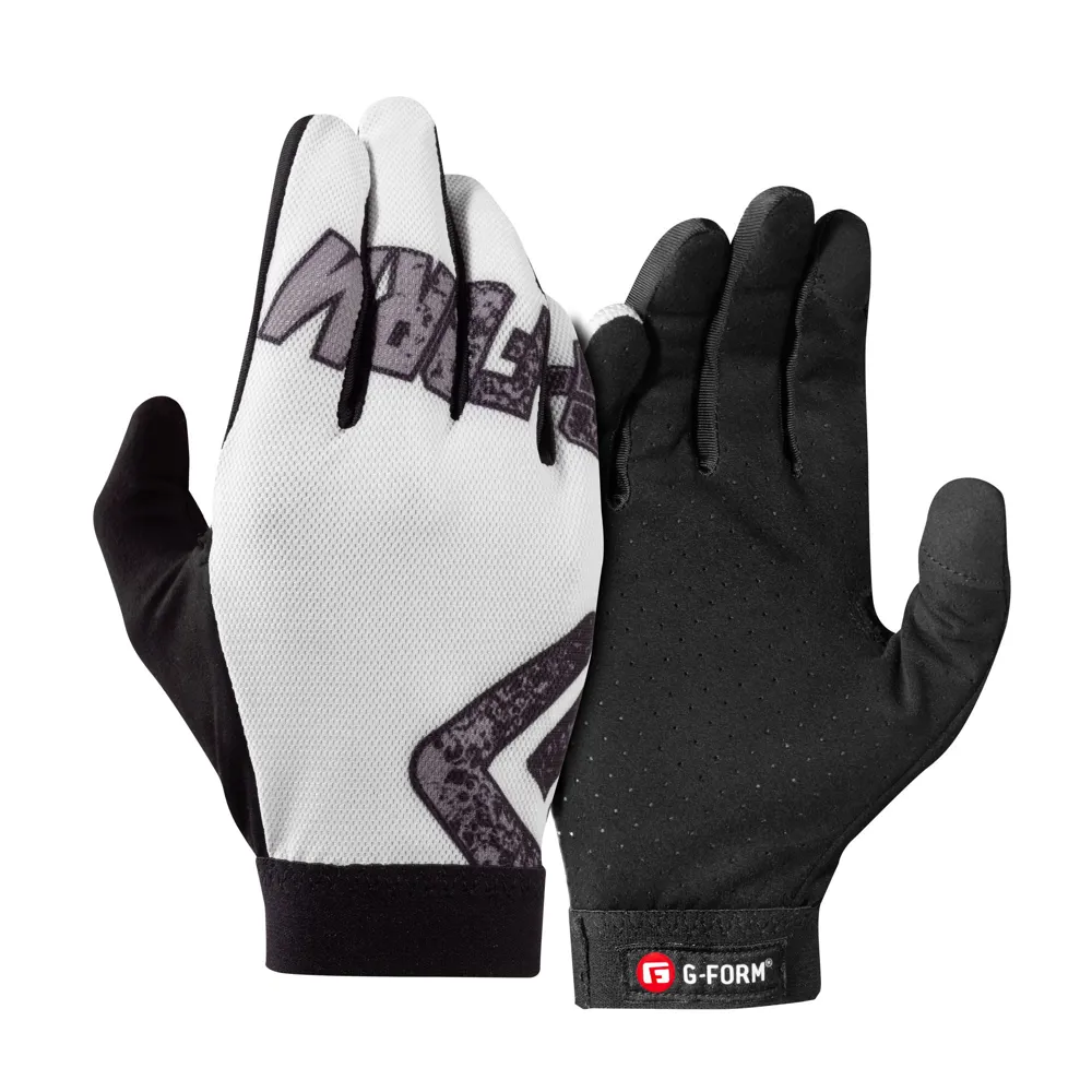 uPRISE Bikes G-Form Tempo Youth Long Finger Gloves - White/Black | Price match, 365 day return s, 18-Month Warranty, Finance Available & Free UK Delivery