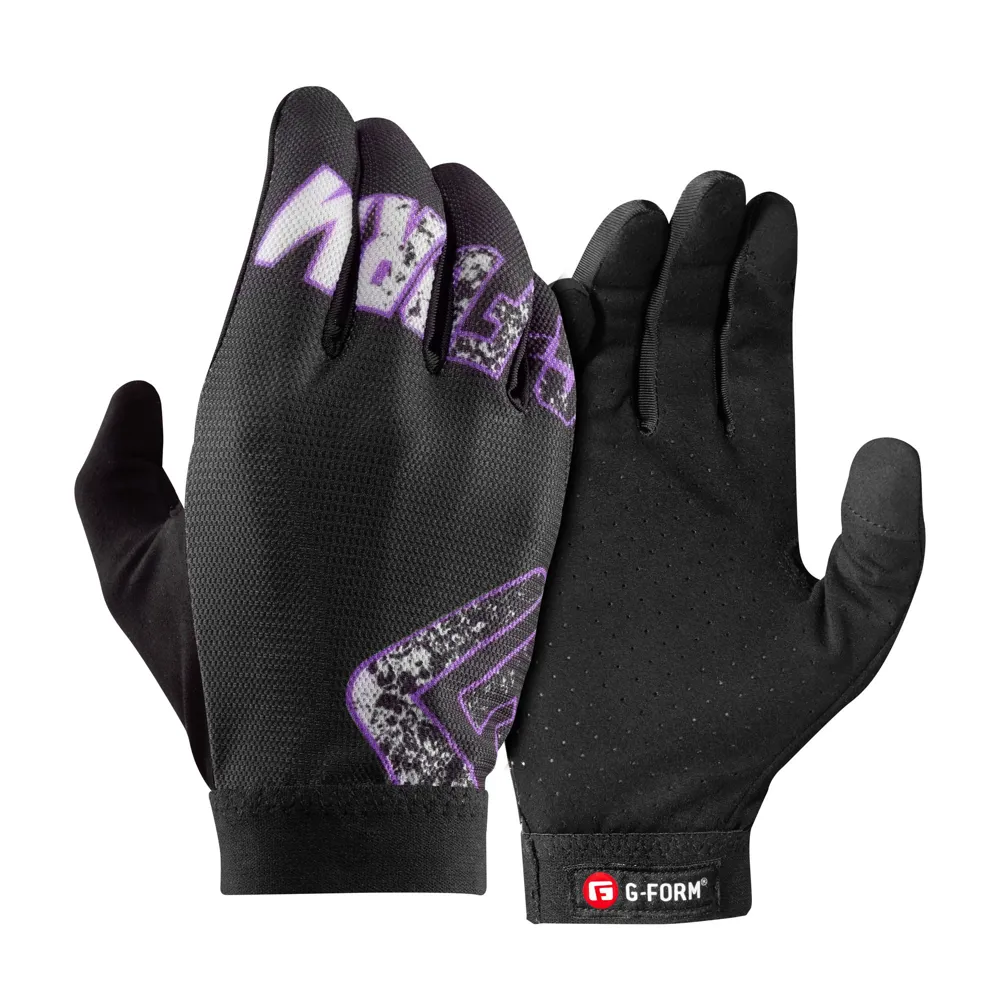uPRISE Bikes G-Form Tempo Youth Long Finger Gloves - Black/Purple | Price match, 365 day return s, 18-Month Warranty, Finance Available & Free UK Delivery