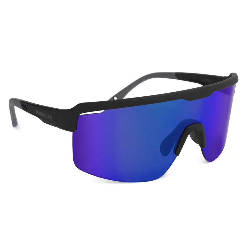 Oxford Pave Sunglasses - Black Frame/Blue Mirror Lens