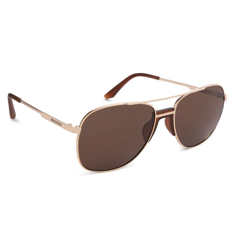uPRISE Bikes Oxford Force One Sunglasses - Gold Metal Frame/Brown Lens | Price match, 365 day return s, 18-Month Warranty, Finance Available & Free UK Delivery