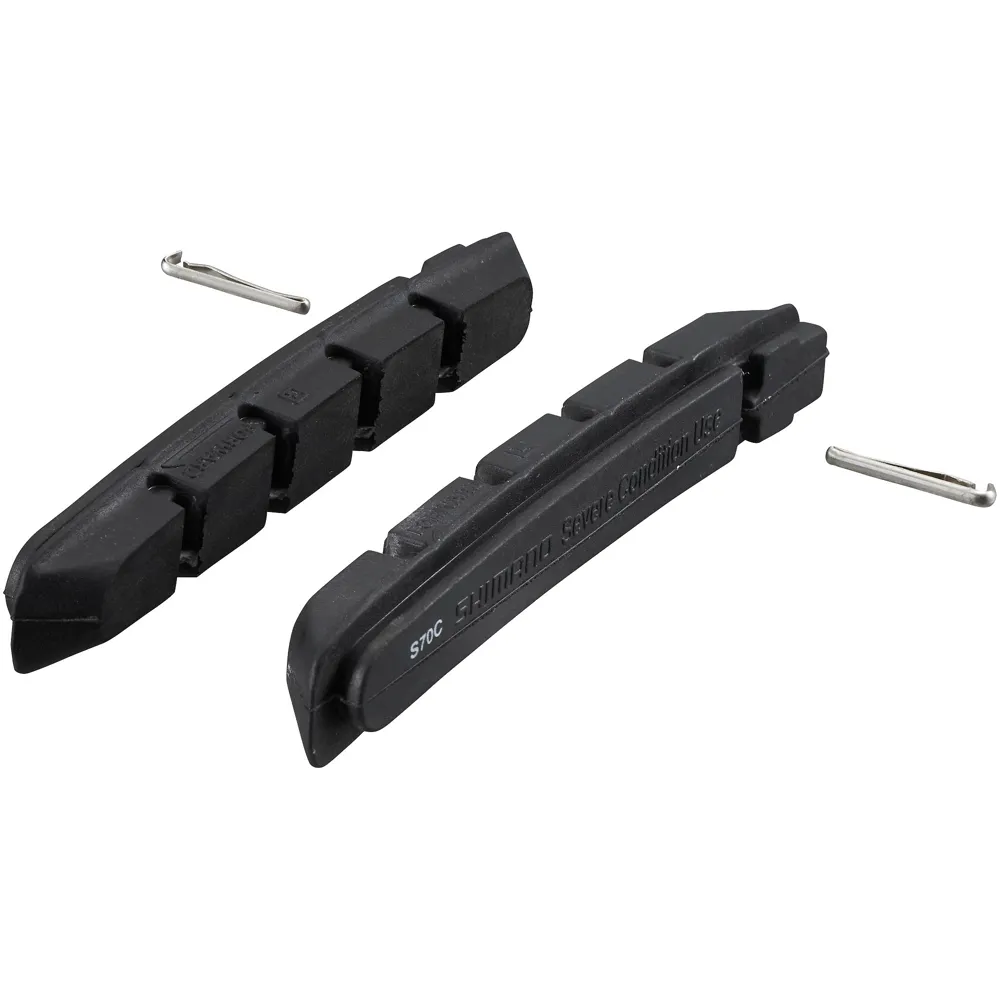 uPRISE Bikes Shimano S70C Cartridge V-Brake Shoe Inserts With Fixing Pin - V-Brake | Price match, 365 day returns, 18-Month Warranty, Finance Available & Free UK Delivery