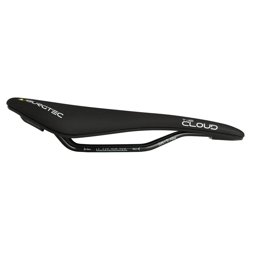 uPRISE Bikes Burgtec The Cloud MK2 Saddle - Titanium Rails/Carbon Base - Black | Price match, 365 day return s, 18-Month Warranty, Finance Available & Free UK Delivery