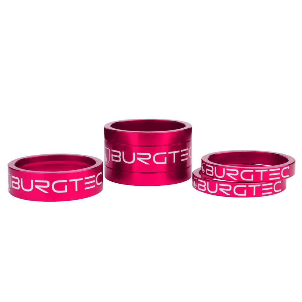 uPRISE Bikes Burgtec Stem Spacers - Toxic Barbie Pink | Price match, 365 day return s, 18-Month Warranty, Finance Available & Free UK Delivery