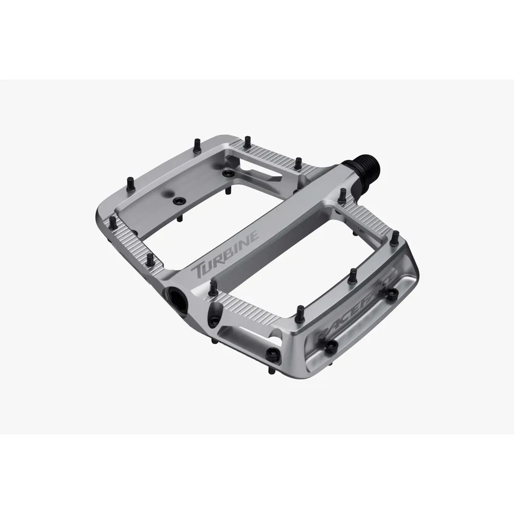 uPRISE Bikes Race Face Turbine Flat MTB Pedals - Silver | Price match, 365 day return s, 18-Month Warranty, Finance Available & Free UK Delivery