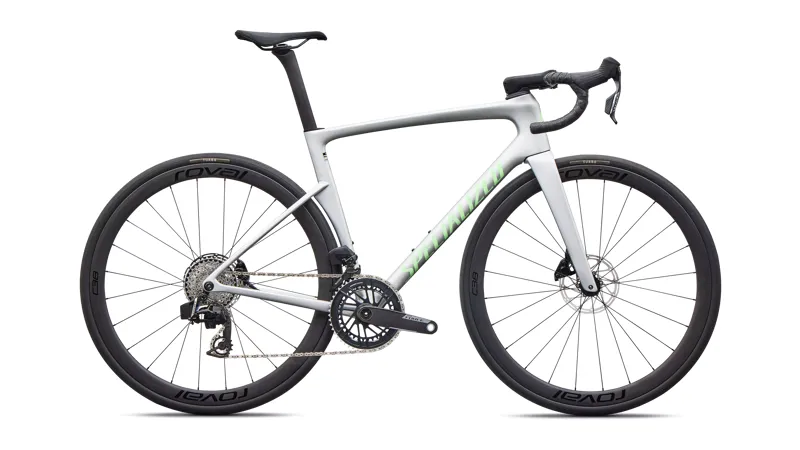 Specialized Tarmac SL9 Expert AXS 2027 Carbon Road Bike - Silver/Powder Lime