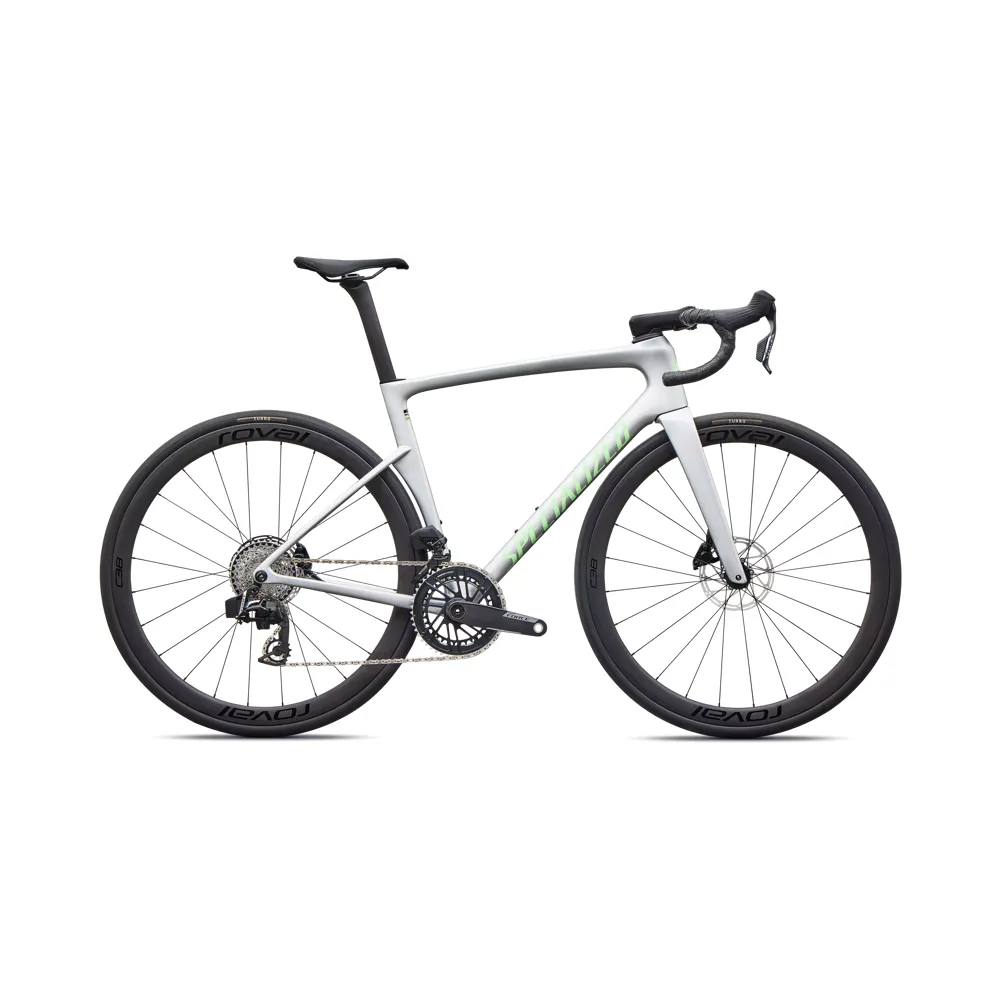 uPRISE Bikes Specialized Tarmac SL9 Expert AXS 2027 Carbon Road Bike - Silver/Powder Lime | Price match, 365 day returns, 18-Month Warranty, Finance Available & Free UK Delivery