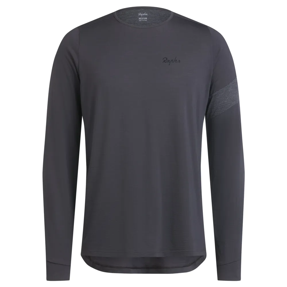 uPRISE Bikes Rapha Trail Men's Merino Long Sleeve T-Shirt - Dark Grey/Black | Price match, 365 day return s, 18-Month Warranty, Finance Available & Free UK Delivery