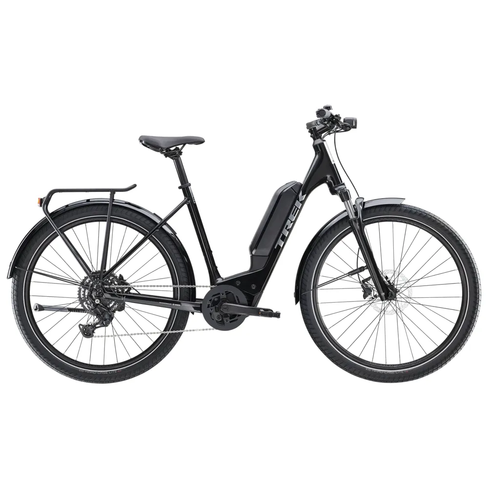 uPRISE Bikes Trek Allant+ 5 Lowstep 400wh 2025 Electric Hybrid Bike - Trek Black | Price match, 365 day return s, 18-Month Warranty, Finance Available & Free UK Delivery