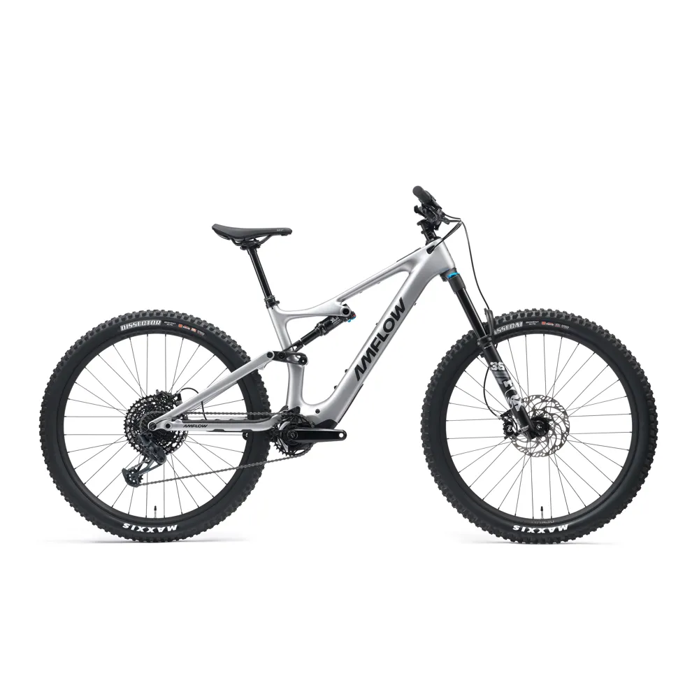 uPRISE Bikes Amflow PL Carbon 800Wh 2025 Electric Mountain Bike - Silver | Price match, 365 day return s, 18-Month Warranty, Finance Available & Free UK Delivery