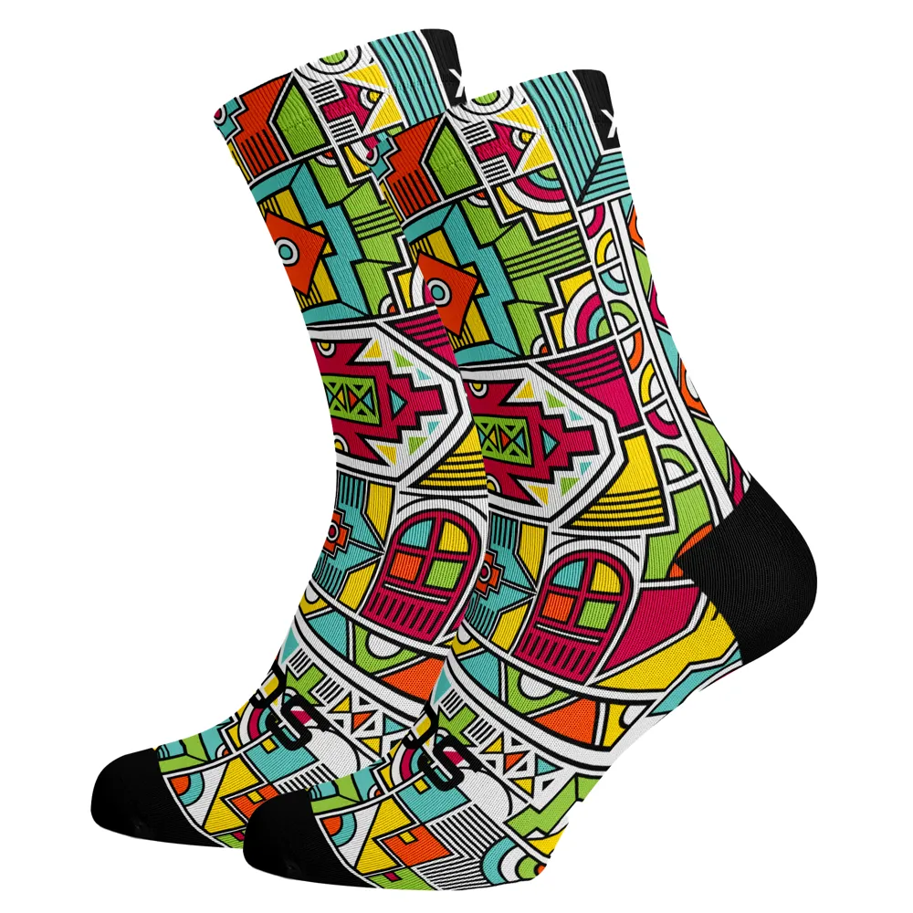 uPRISE Bikes Sox Footwear Ndebele 2.0 South African Heritage Premium Crew Socks | Price match, 365 day return s, 18-Month Warranty, Finance Available & Free UK Delivery