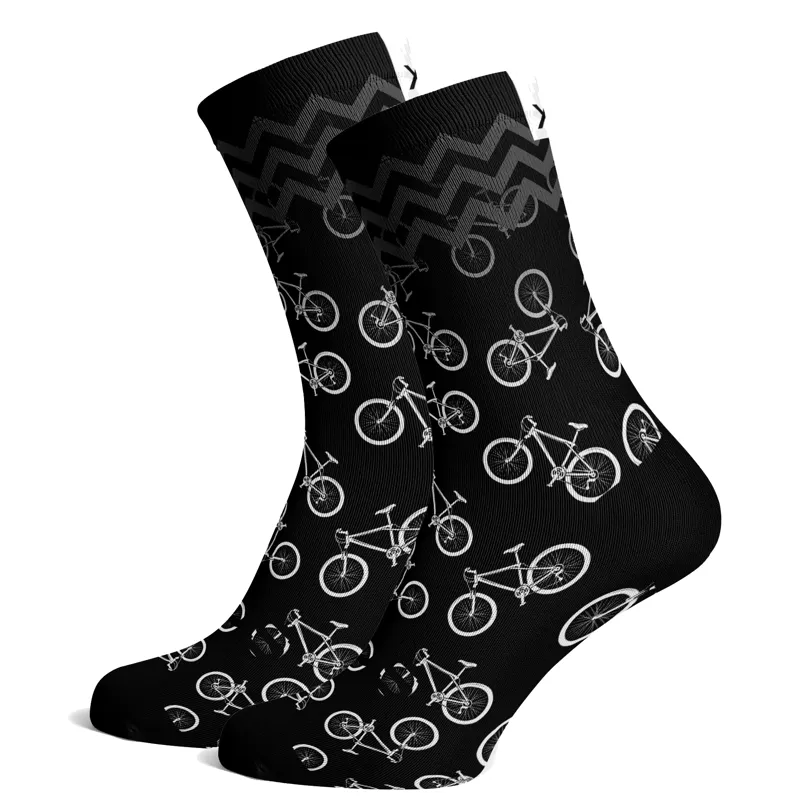 Sox Footwear Bikes Mono-Chrome Premium Crew Socks - Black