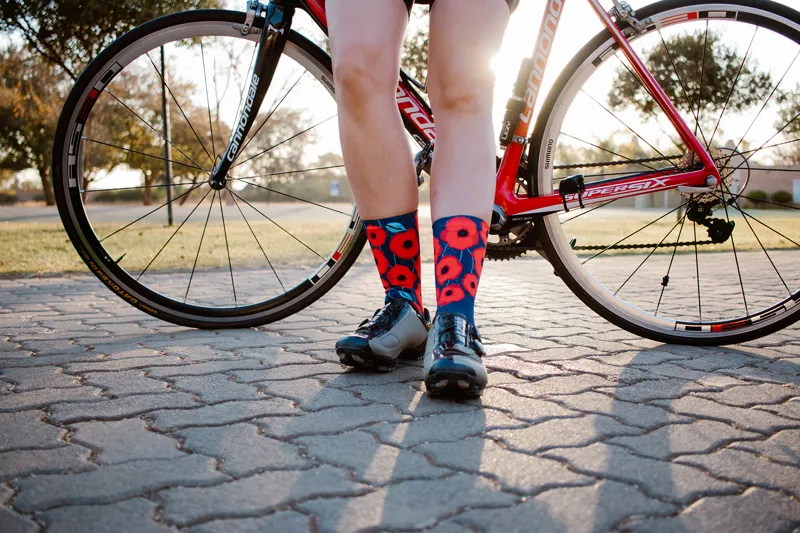 Sox Footwear Poppy Tropicals Premium Crew Socks - Navy-1