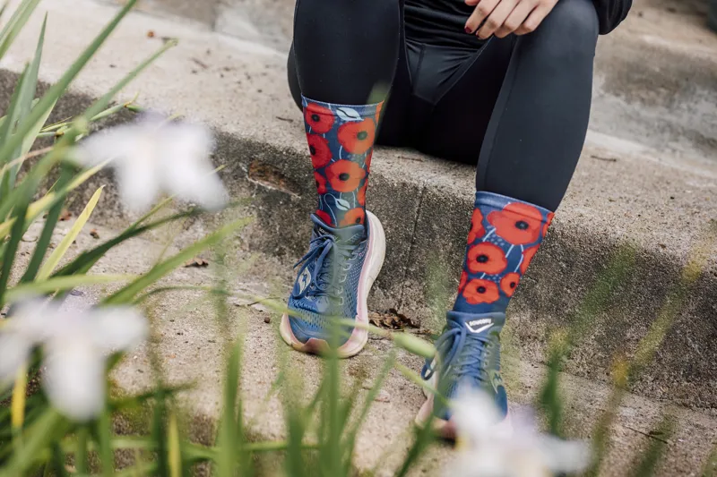 Sox Footwear Poppy Tropicals Premium Crew Socks - Navy-2