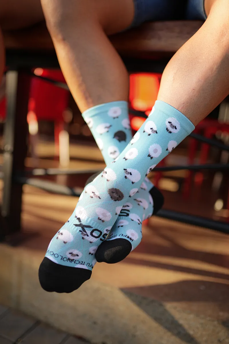 Sox Footwear Sheep Animals Premium Crew Socks - Blue-1