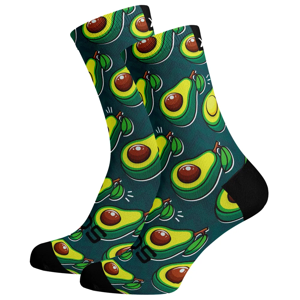 uPRISE Bikes Sox Footwear Avacado Bright And Fun Premium Crew Socks - Green | Price match, 365 day return s, 18-Month Warranty, Finance Available & Free UK Delivery