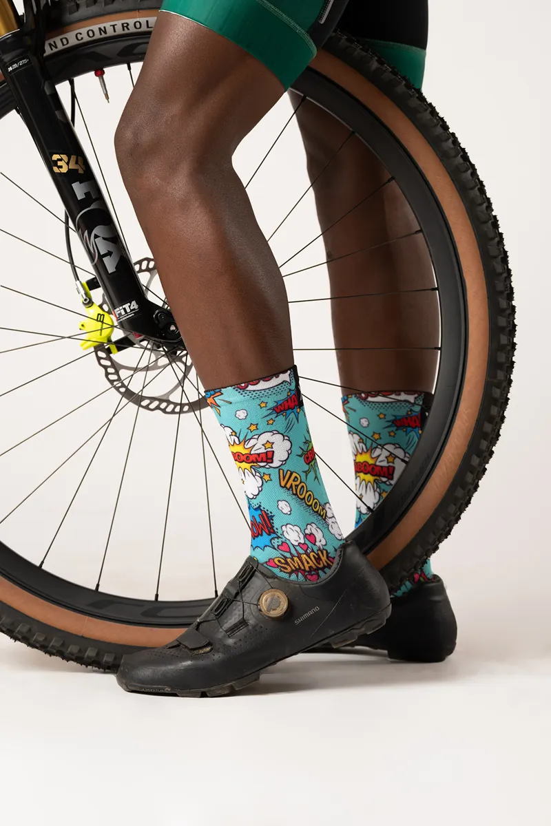 Sox Footwear Comic Bright And Fun Premium Crew Socks - Green-1