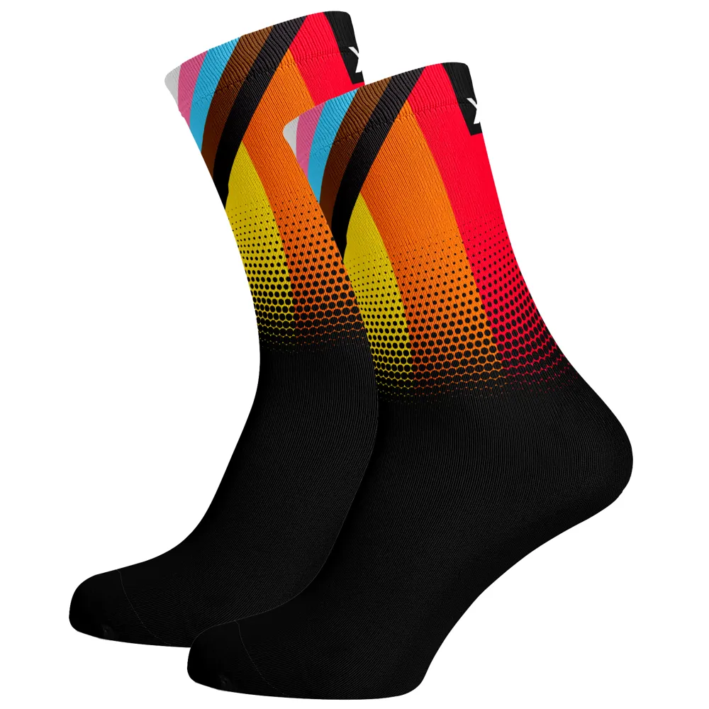 uPRISE Bikes Sox Footwear Pride Flag Black Premium Crew Socks | Price match, 365 day return s, 18-Month Warranty, Finance Available & Free UK Delivery