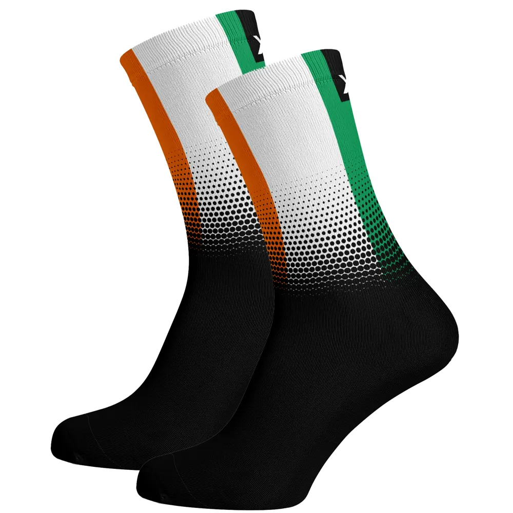 uPRISE Bikes Sox Footwear Ireland Flag Black Premium Crew Socks - Black/White | Price match, 365 day return s, 18-Month Warranty, Finance Available & Free UK Delivery