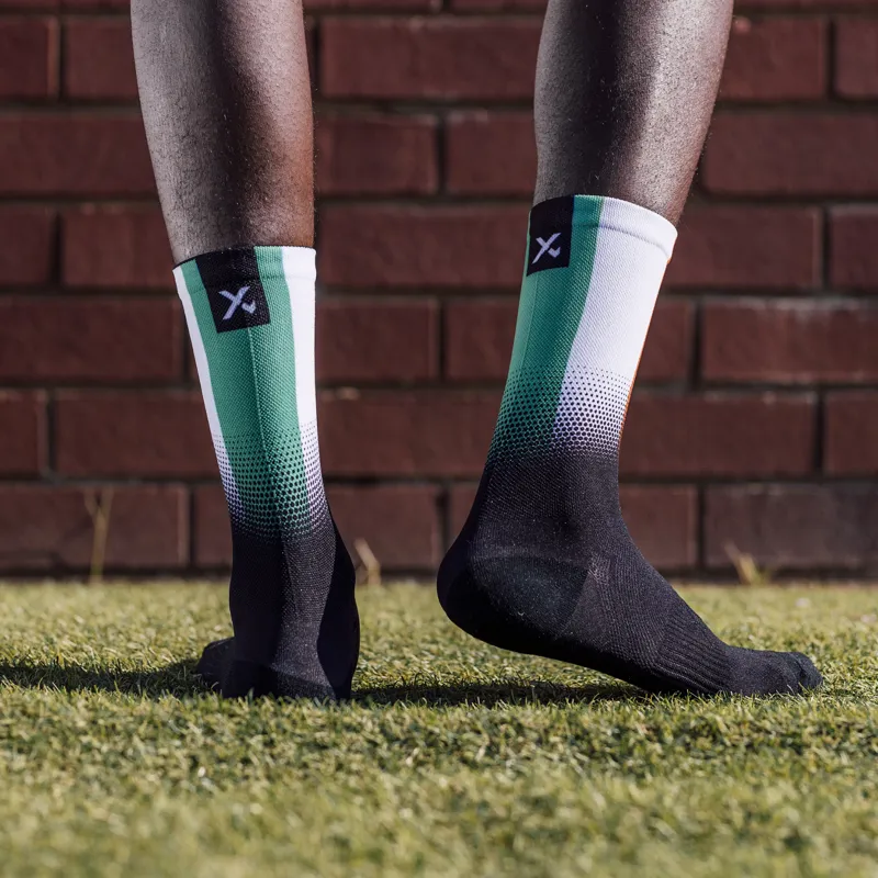 Sox Footwear Ireland Flag Black Premium Crew Socks - Black/White-2