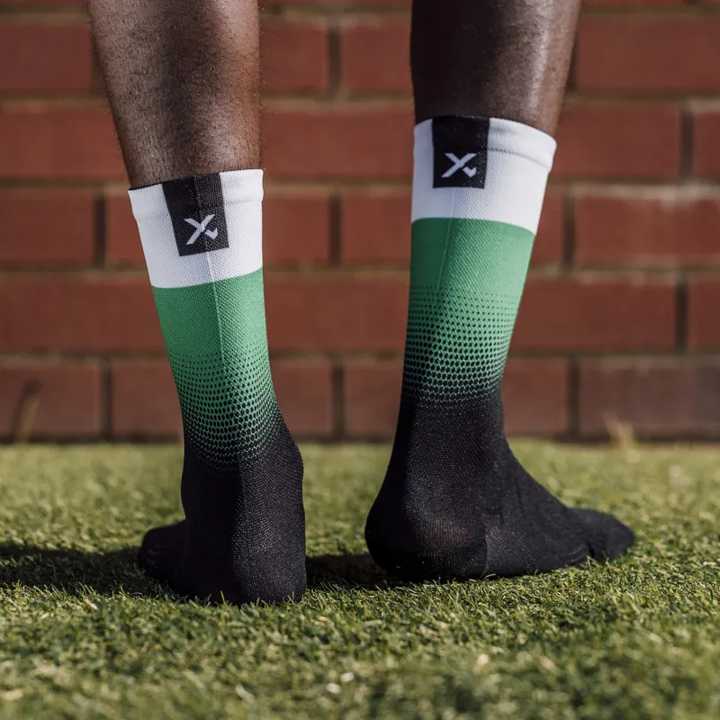 Sox Footwear Wales Flag Black Premium Crew Socks - Black/Green/White-2