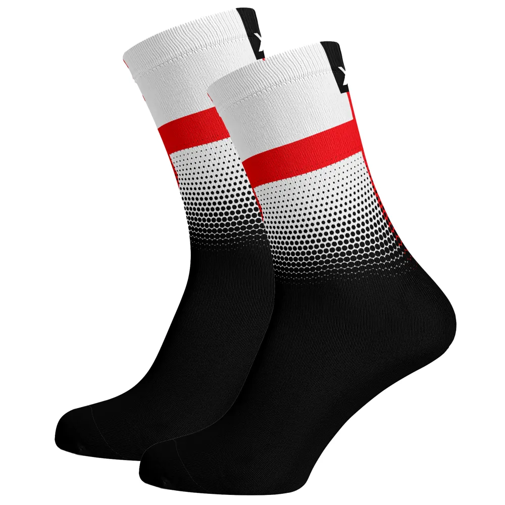 uPRISE Bikes Sox Footwear England Flag Black Premium Crew Socks - Black/White | Price match, 365 day return s, 18-Month Warranty, Finance Available & Free UK Delivery