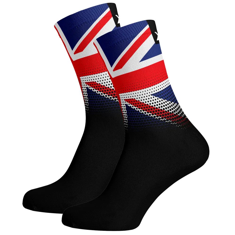 uPRISE Bikes Sox Footwear United Kingdom Flag Black Premium Crew Socks - Black/Navy | Price match, 365 day return s, 18-Month Warranty, Finance Available & Free UK Delivery