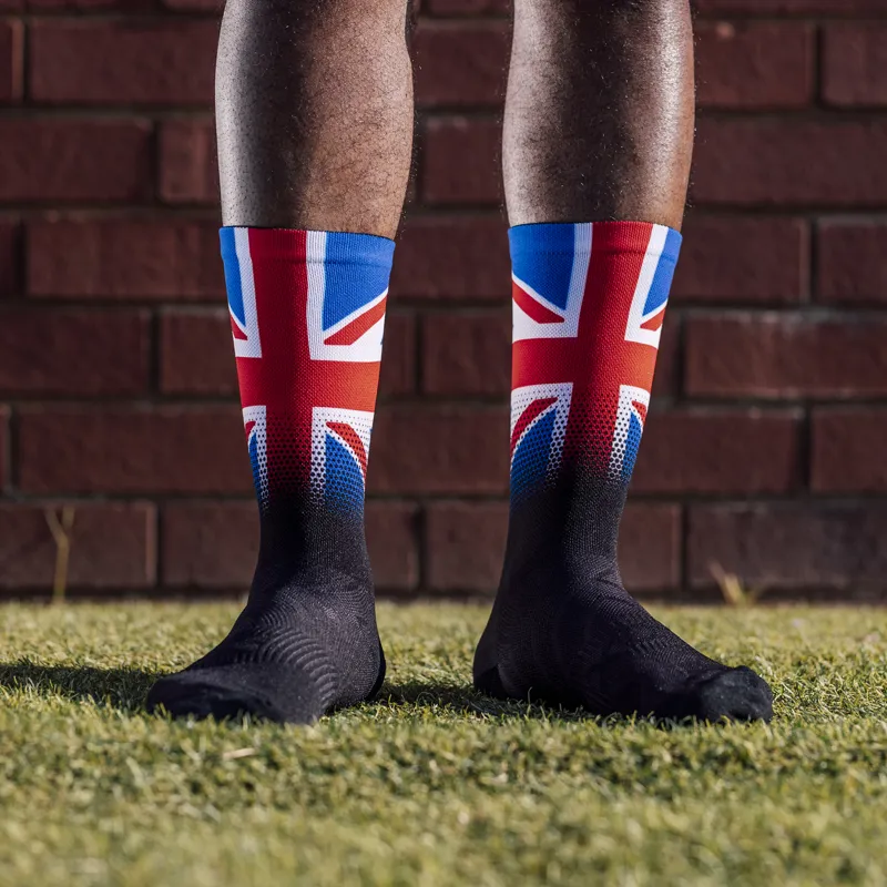 Sox Footwear United Kingdom Flag Black Premium Crew Socks - Black/Navy-1
