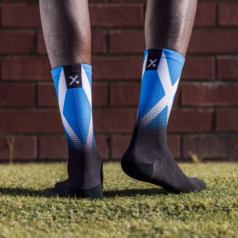 Sox Footwear Scotland Flag Black Premium Crew Socks - Black/Blue-2