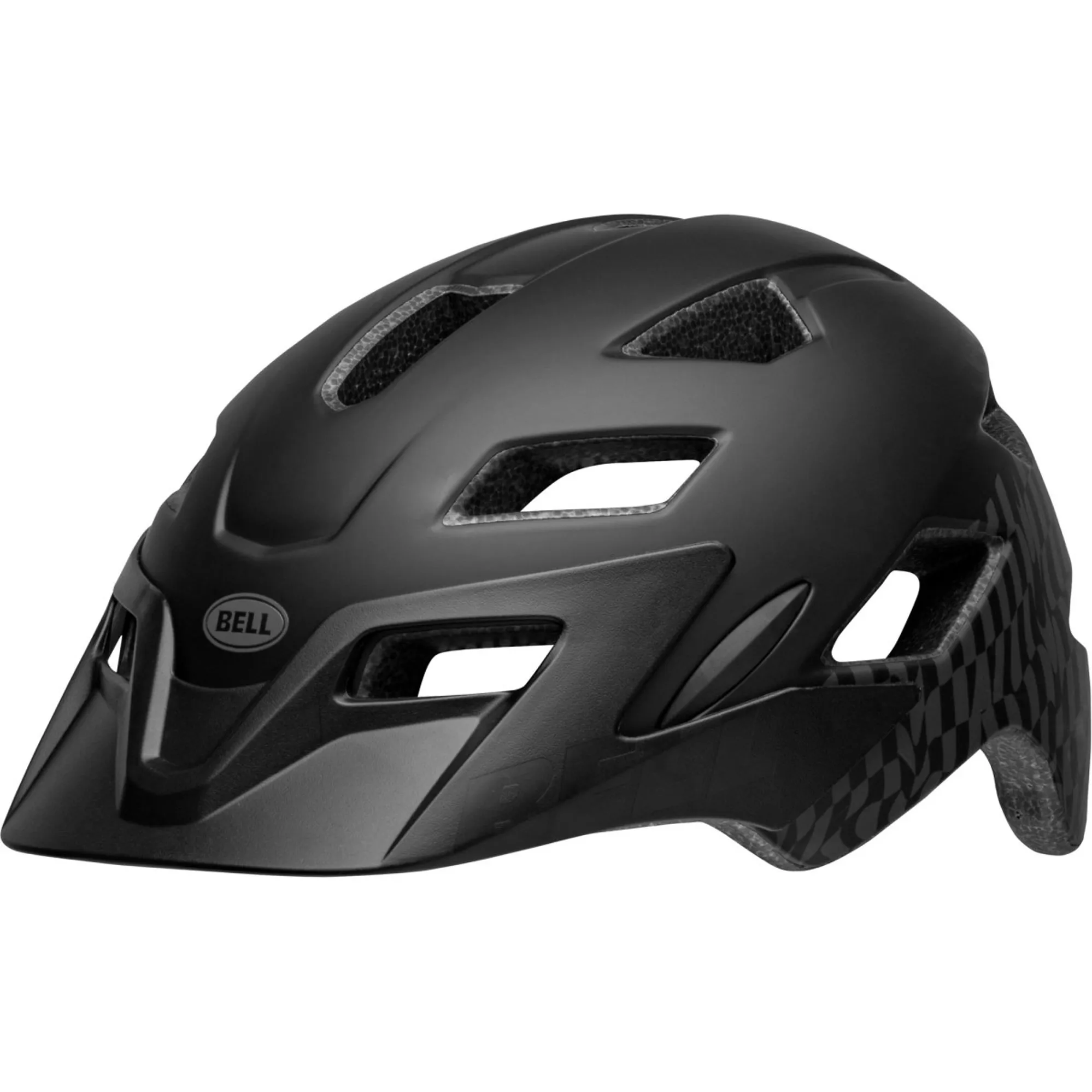 Beh Helmut Bell Sidetrack Youth Helmet - 50-57cm - Wavy Checks Matte Black