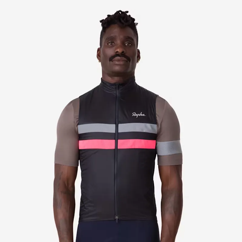 Rapha Brevet Men's Insulated Gilet - Dark Navy/Hi Vis Pink-2